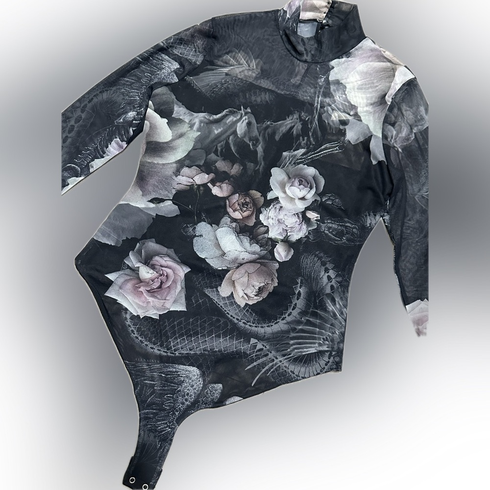 ALL SAINTS Elia Iris Micro-Mesh Bodysuit - Picture 8 of 16